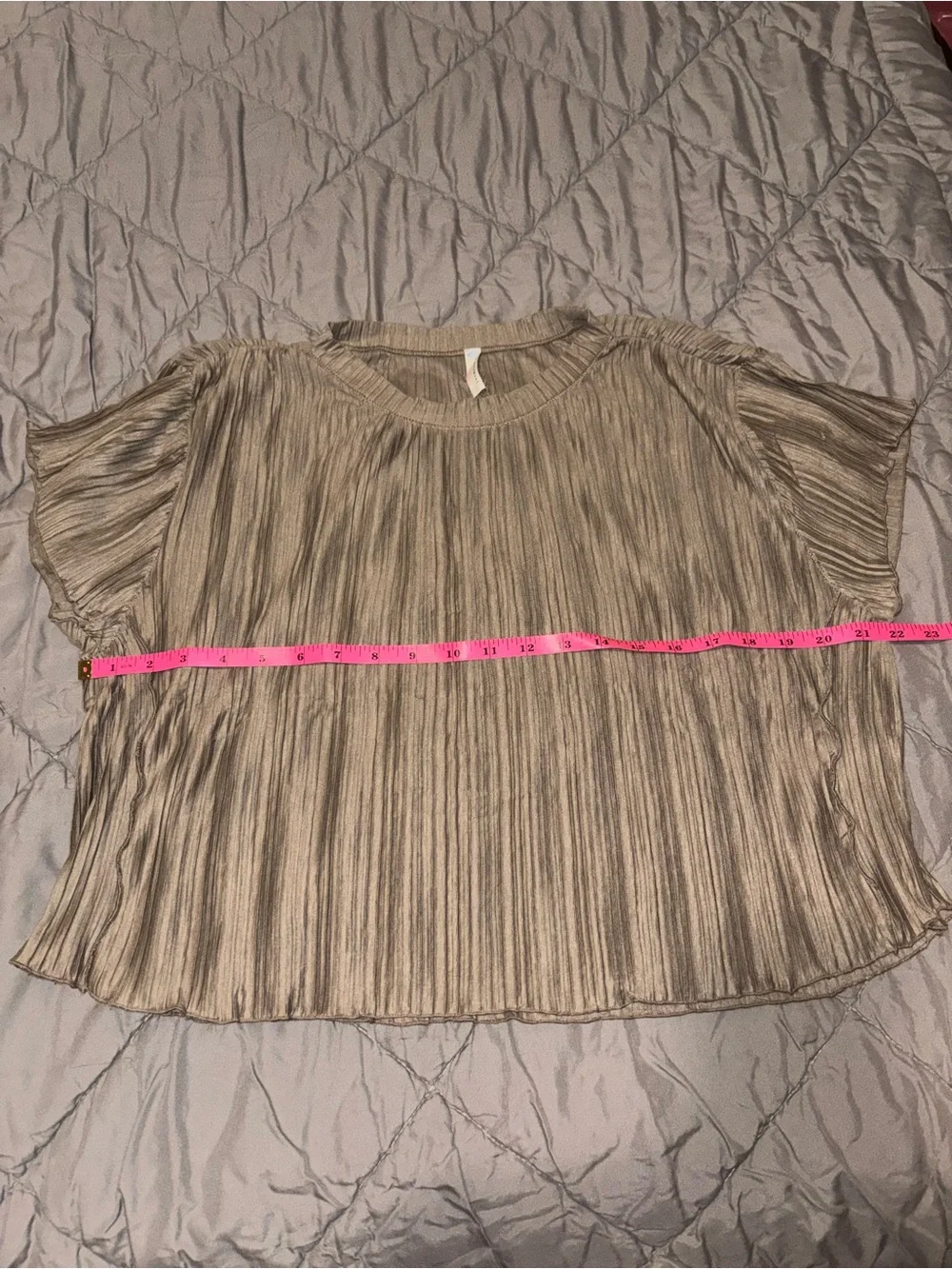 Free People Wavy Baby Top Sz L Summer Neutral Casual